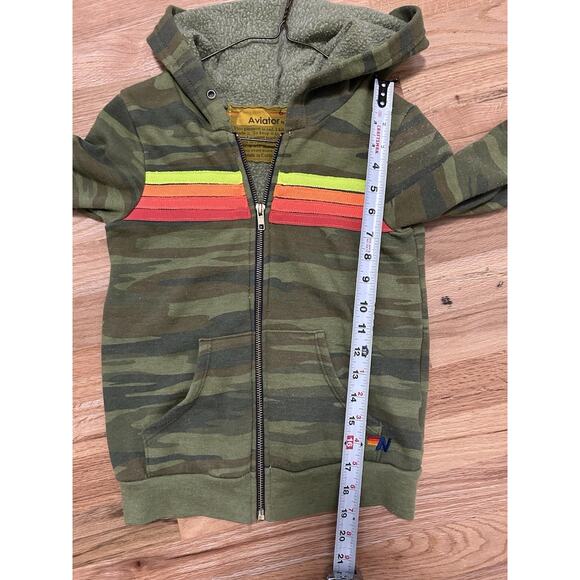 Aviator Nation Kids Rainbow Camo Full Zip Hoodie Boys Size 6 Soft Fleece Surf - Picture 7 of 9